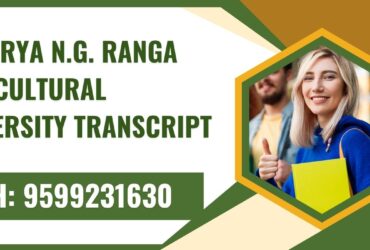 Acharya N.g. Ranga Agricultural University Transcript, Moi, Degree Certificate 9599231630