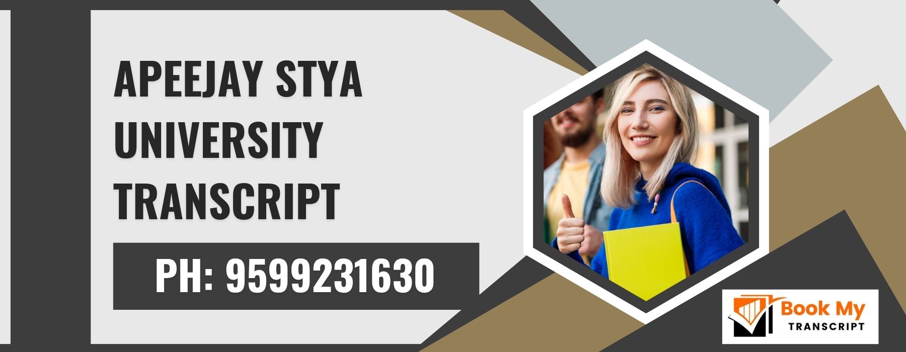 Apeejay Stya University Transcript, Moi, Degree Certificate  9599231630