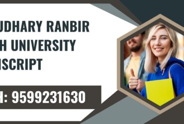 Chaudhary Ranbir Singh University Transcript, Moi, Degree Certificate, 9599231630