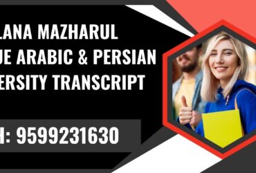 Maulana Mazharul Haque Arabic & Persian University Transcript, Moi, Degree Certificate 9599231630