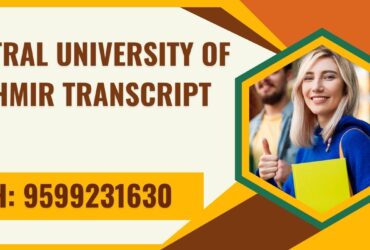 Central University of Kashmir Transcript, Moi, Degree Certificate,  9599231630