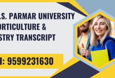 Dr. Y.s. Parmar University of Horticulture & Forestry Transcript, Moi, Degree Certificate 9599231630