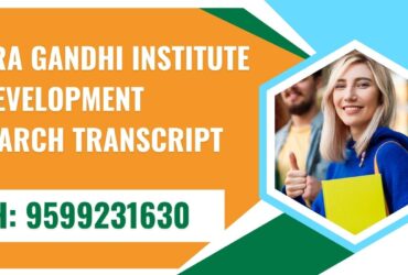 Indira Gandhi Institute of Development Research Transcript, Moi, Degree Certificate, 9599231630