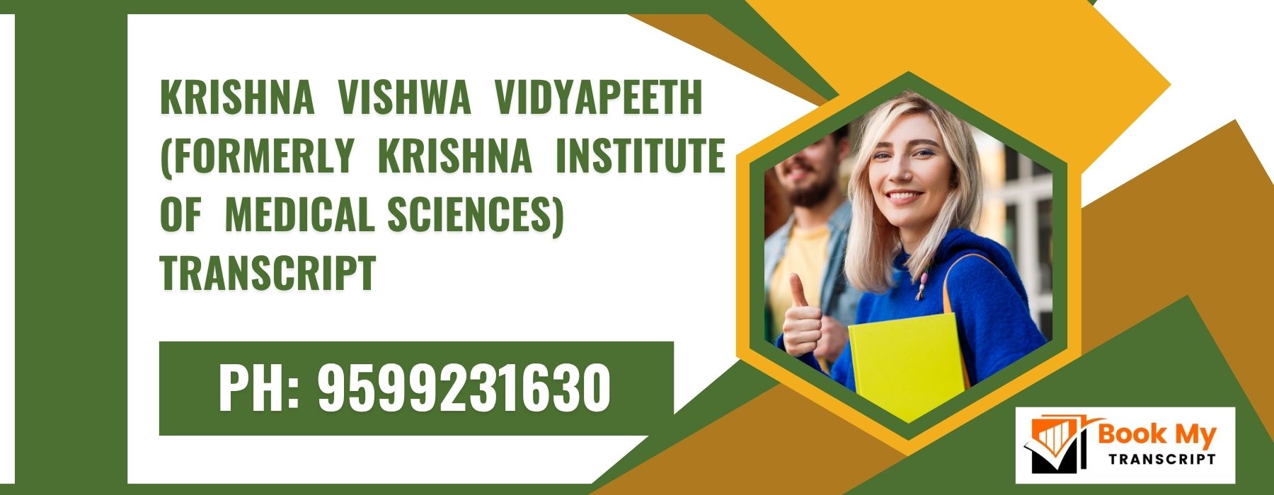 Krishna Vishwa Vidyapeeth (formerly Krishna Institute of Medical Sciences) Transcript, Moi, Degree Certificate, 9599231630