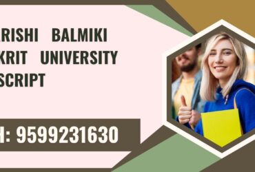 Maharishi Balmiki Sanskrit University Transcript, Moi, Degree Certificate  9599231630