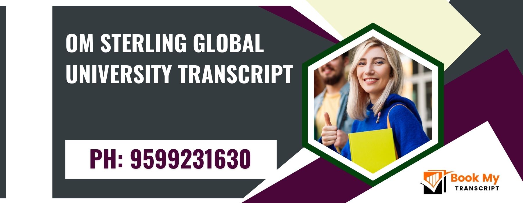 Om Sterling Global University Transcript, Moi, Degree Certificate  9599231630