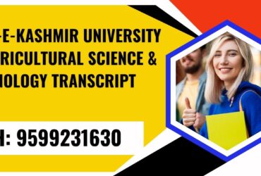 Sher-e-kashmir University of Agricultural Science & Technology Transcript, Moi, Degree Certificate,  9599231630