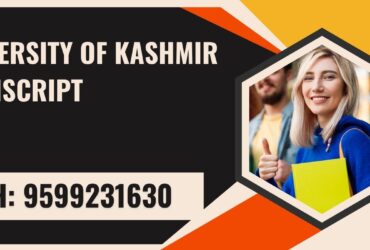 University of Kashmir Transcript, Moi, Degree Certificate, 9599231630