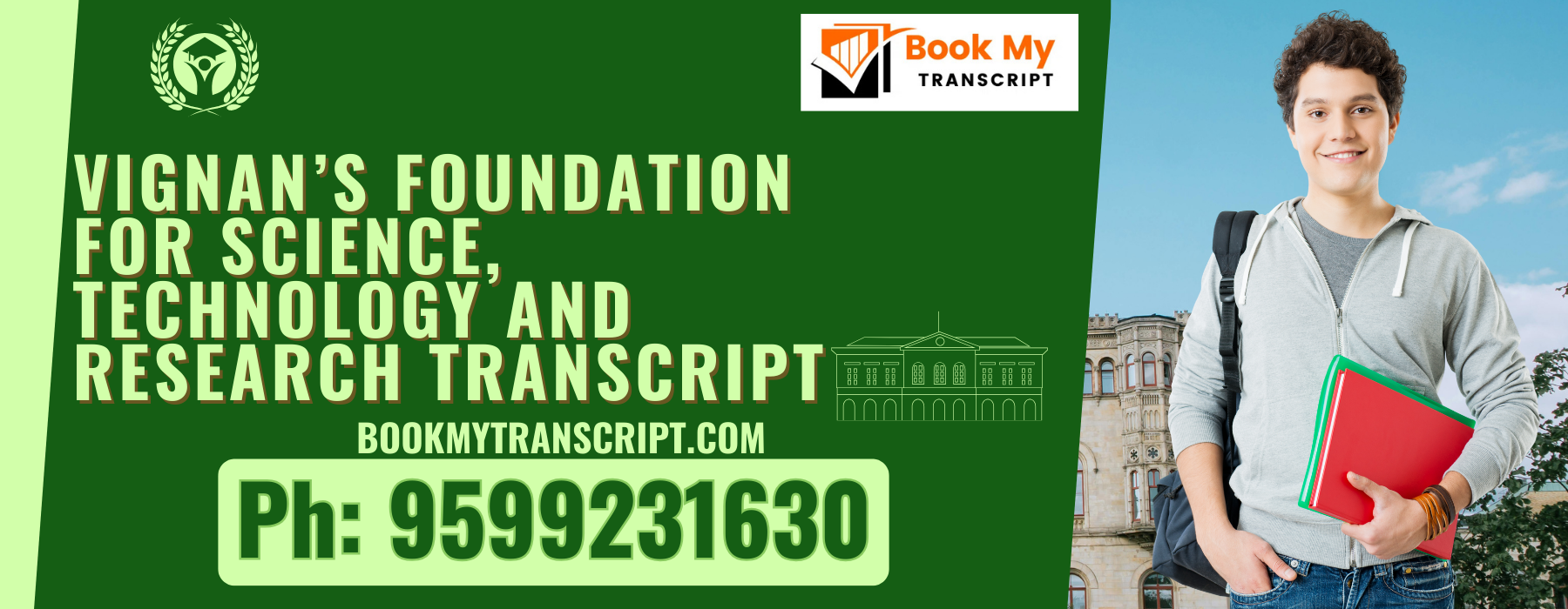 Vignan’s Foundation for Science, Technology and Research Transcript, Moi, Degree Certificate, Duplicate Marksheet, lor-9599231630